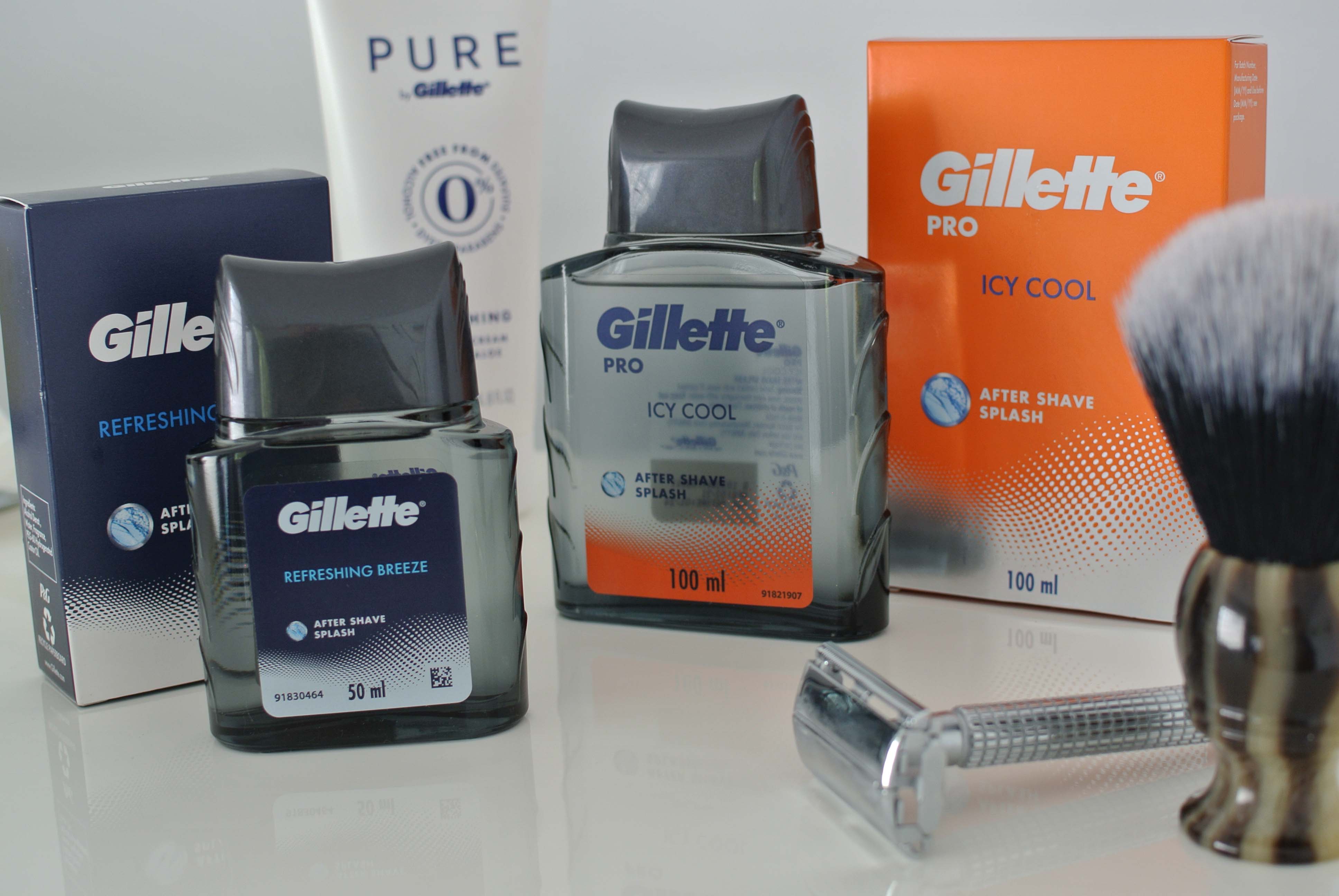 
Gillette Icy Cool and Refreshing Breeze Aftershaves
