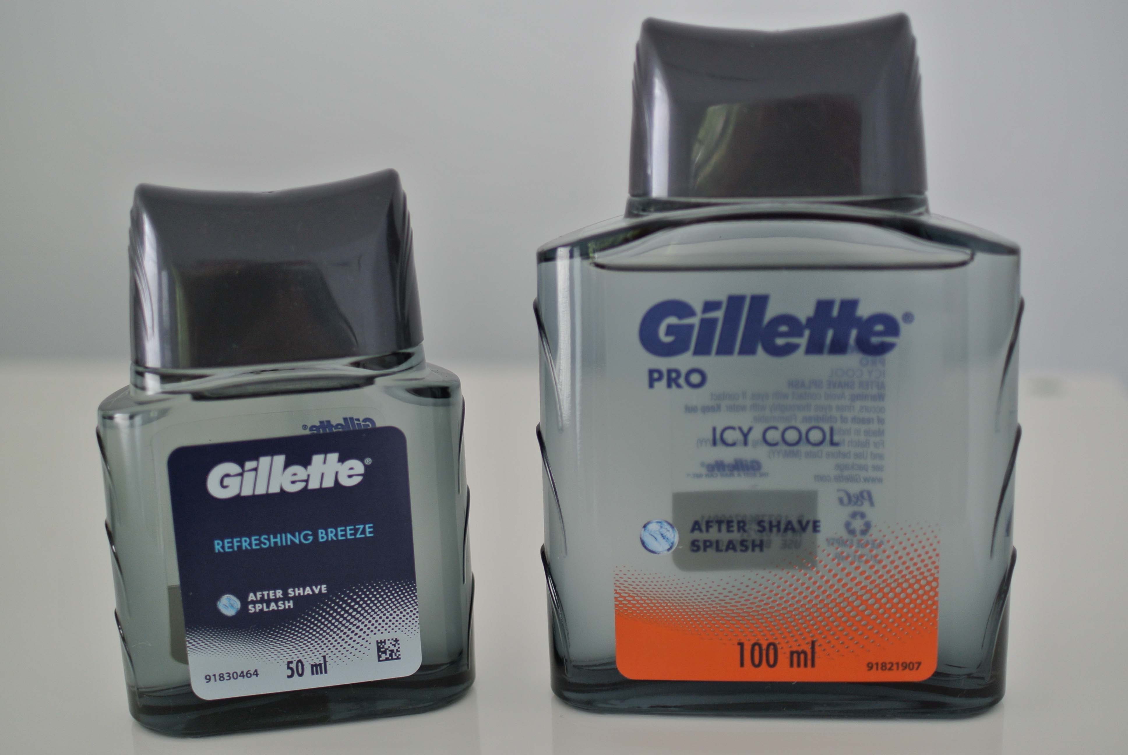
Gillette Icy Cool and Refreshing Breeze bottles
