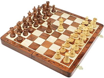 
Folding Acacia Chess Set

